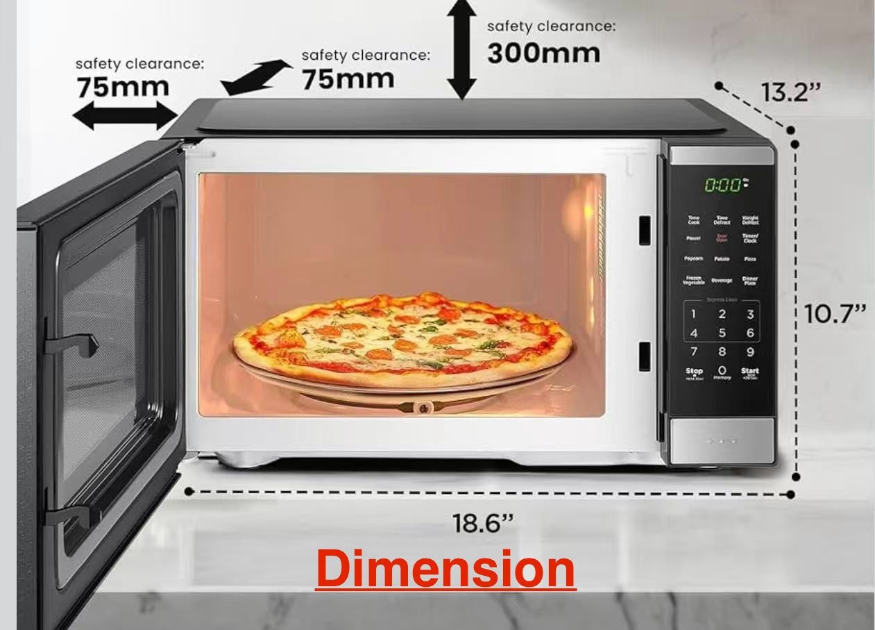 🥨BLACK+DECKER Countertop Microwave Oven 0.9 Cu Ft, 6 Auto Menus, Child Lock, Memory Function, 10 Power Levels, Easy One-Touch Start, Digital Panel