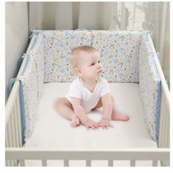 Soft Crib Bumper Pads – Set Of 6- Like New, Cute Animal Print