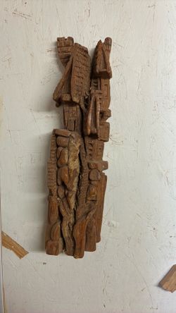 Cottonwood bark carving