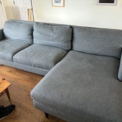 Room and Board Jasper Chaise Sofa - Blue - Great Shape