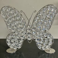 Beautiful Crystal Standing Butterfly 9” NEW
