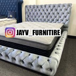 New Queen Bed Frame With Mattress 