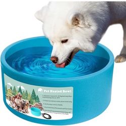 Outdoor Heated Pet Bowl Provides Drinkable Water in Winter