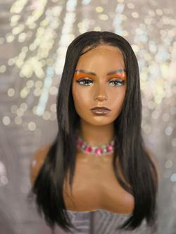 22" glueless Blend human hair synthetic   layered  wig new