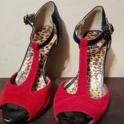 Women's Dress Shoes High Heels 👠 3-4 Inches  Red And Black Size 6, 
