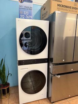 ✨ SALE ✨ LG 2.4 cu. ft. Washer, 4.2 cu. ft. Dual Inverter Heat Pump Ventless Electric Dryer, Washtower