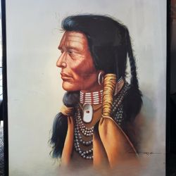 Framed Indian Print Signed (By: S Garcia)