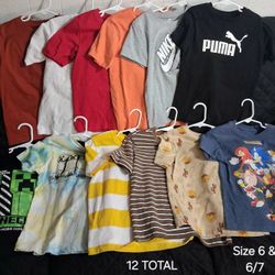 SIZE 6 BOY CLOTHES T-SHIRTS (ROPA PARA NIÑO CAMISAS TALLA 6 AÑOS)