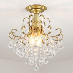 Modern Crystal Ceiling Light Gold – Elegant Chandelier – Luxury Look – Limited Stock – $75