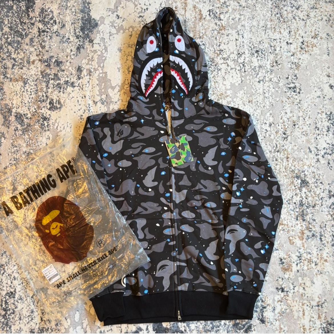 BAPE Space Camo Shark WGM Full-Zip Hoodie