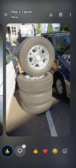 Tires and rims (4) GM 6 lug