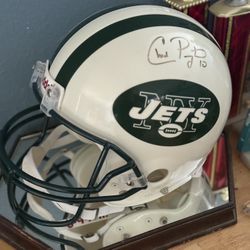 New York Jets Signed Helmet And Picture