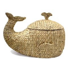 Nursery Wicker Woven Whale Basket