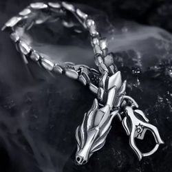 Silver Retro Dragon Link Bracelet for Men or Women