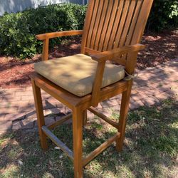 Durable Sturdy Teak High Top Chairs