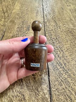 Vintage mini wooden butter mold- flower stamp