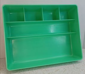 Vintage Seafoam Mint Green Divided Tray Drawer Organizer Kitchen Utensil: Retro Home Decor