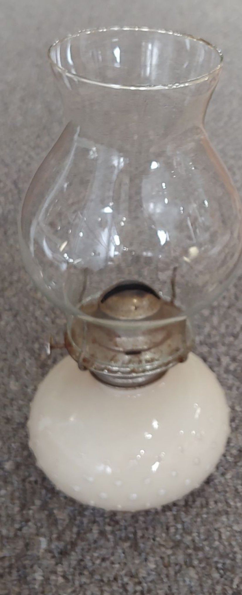 Antique Hobnail Oil Lamp