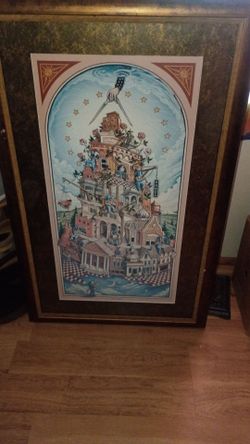 Large Framed Fantasy Architecture Art Print