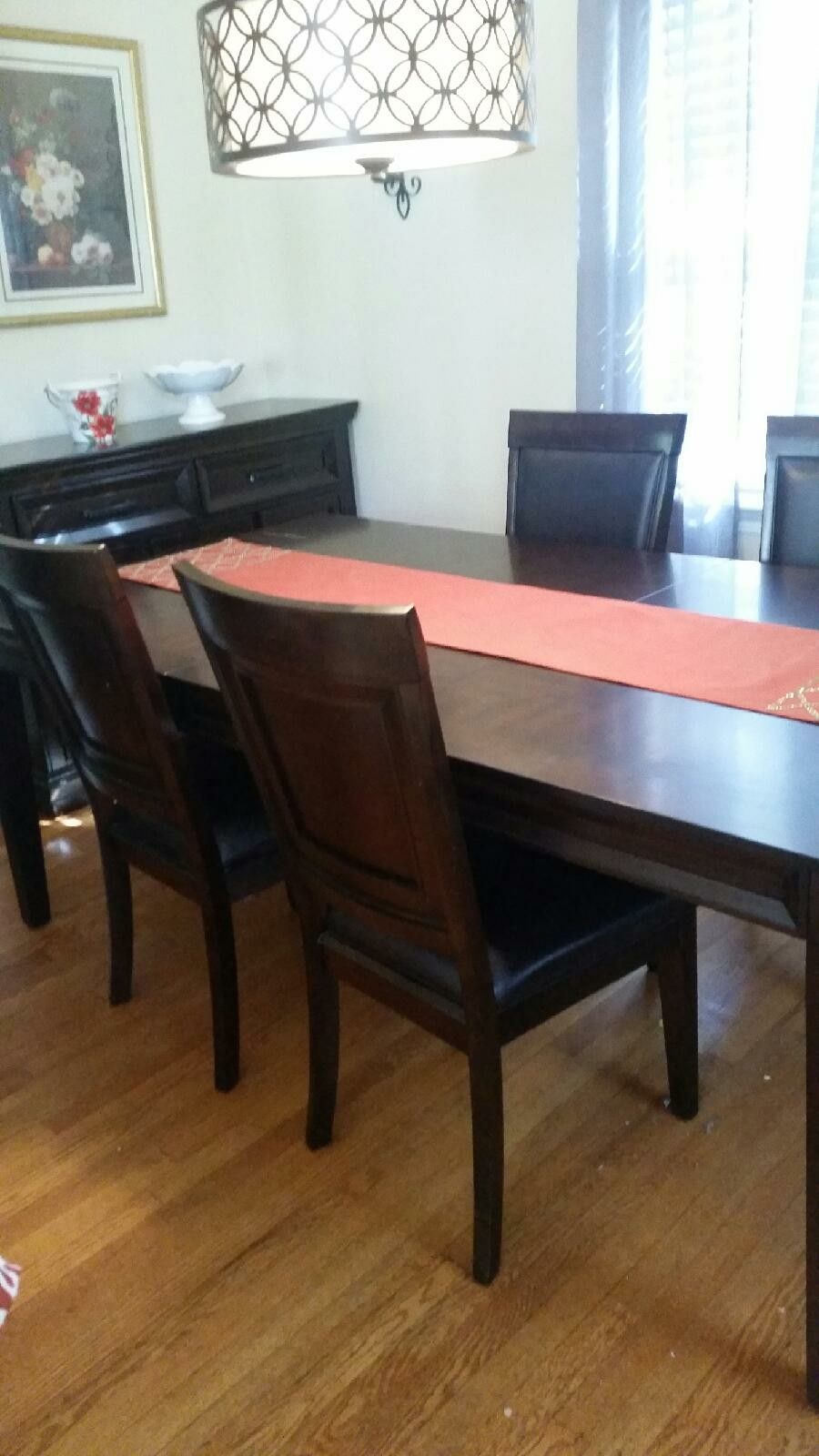 Dining Room Table with 6 Chairs and a nice Dish armoire