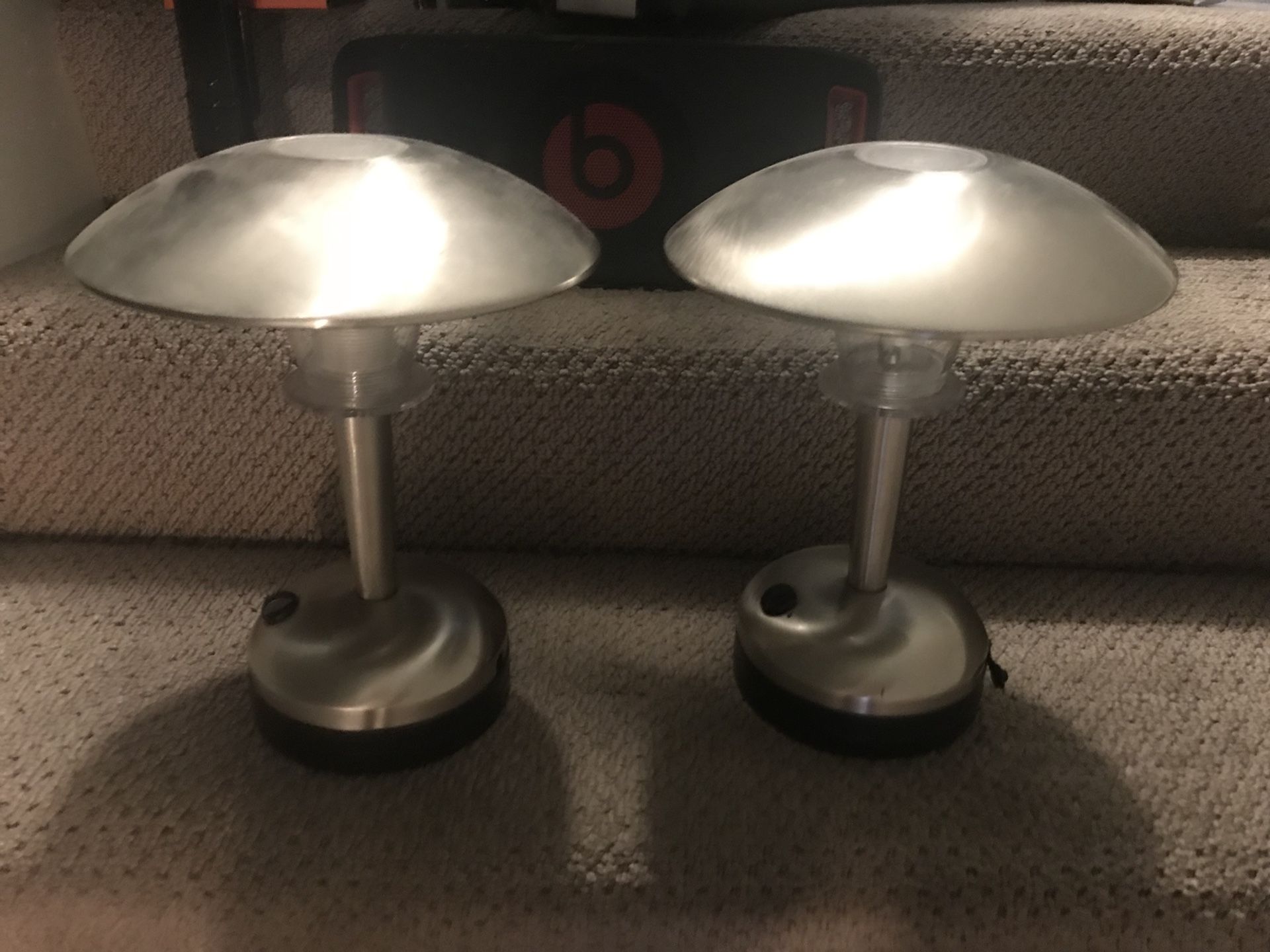 Brushed nickel lamps