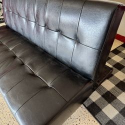 Black Leather Futon