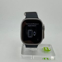 Unlocked Apple Watch Ultra 49MM Natural Titanium Black Ocean Band A2622
