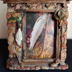 Rustic Picture Frame Hunting Fishing Theme  Cabin Cottagecore