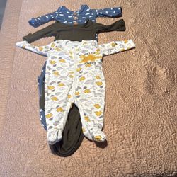Caden Lane Sleep Gowns  0-3 Months, Duck Duck Goose Footed Coveralls  Set Of 3.