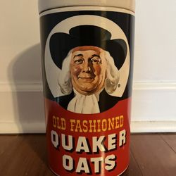 Vintage Old Fashioned Quaker Oats Ceramic Cookie Jar Regal China Canister 1976