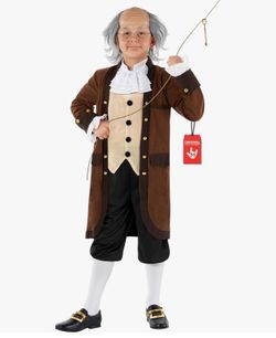 Benjamin Franklin Kids Costume History Medium Halloween