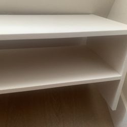 Short white shelf for books or shoes or display items 