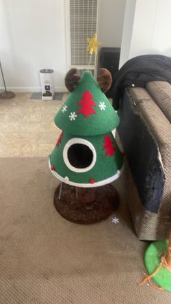 Christmas tree cat tower