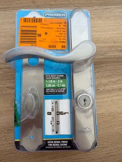 WRIGHT PRODUCTS Storm Door Satin Nickel Lockable Storm door Replacement Handleset