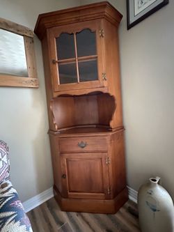 Solid Maple Wooden Corner Cabinet