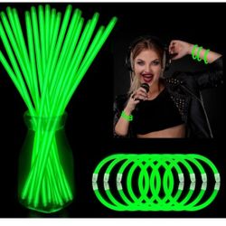 wondrus 8" green glow party favors 70 pack