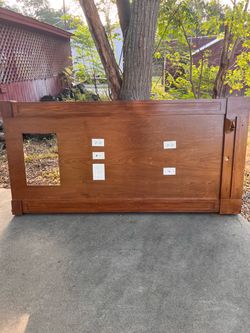 Wood Headboard with Built-In Outlets