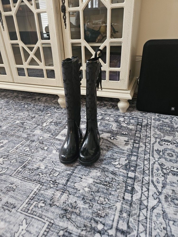 Coach Boots Black Lace Up