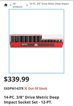 MAC Tools 3/8 Metric Deep Impact Socket Set 8mm-24mm