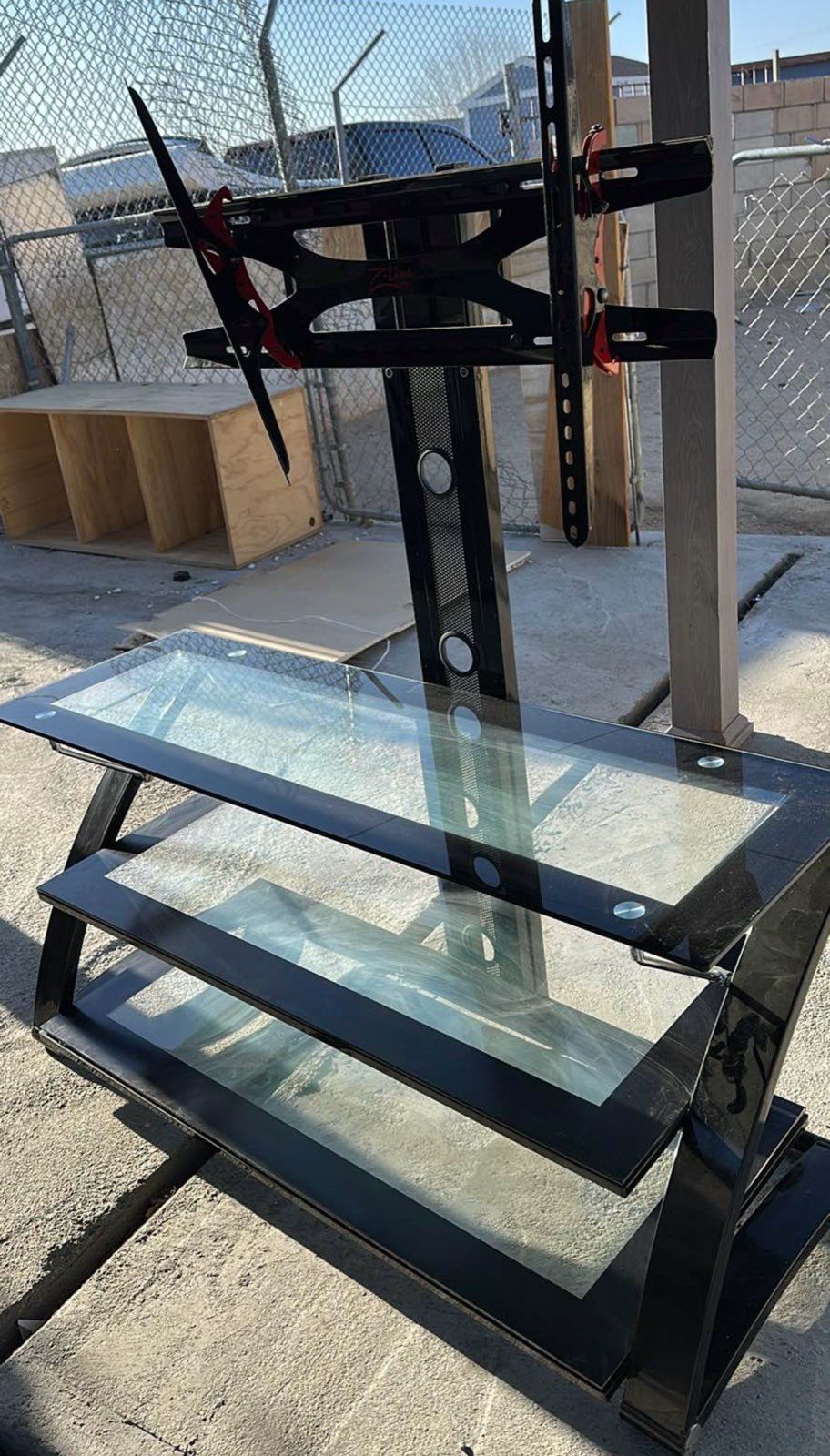 TV STAND AND STORAGE SHELVES