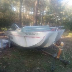 90 Hrs. Boat Motor, Trailer, And Boat for Sale 
