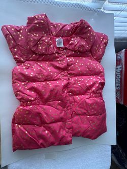 GYMBOREE Puffer Vest Pink with Gold Stars Size: L (10-12)