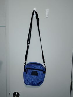 Blue Quilted Nylon Crossbody Bag