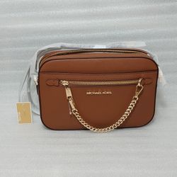 Michael Kors Designer Crossbody Bag Purse. Brand New With Tags. Brown Gold. Authentic. Women's Handbag 
