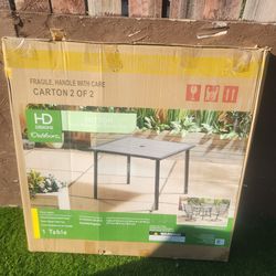 HD Designs Outdoors Sutton Square Resin Wood Top Dining Table