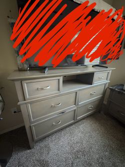 Large Grey Bedroom Dresser
