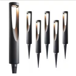 EDISHINE 150 Lumens Low Voltage Black Hardwired Integrated LED Outdoor Waterproof Landscape Path Double-Side Lights