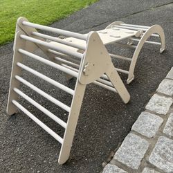 Climbing Arch, Ramp & Foldable Triangle - Wood & Hearts Montessori Climbing Set of 3