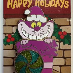 2014 Cheshire Cat Happy Holidays Swivel Stocking Disney Pin