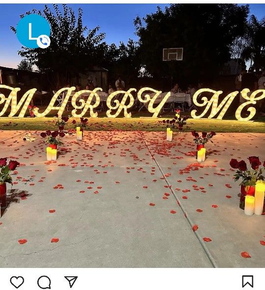 Marry Me Marquee Letters 